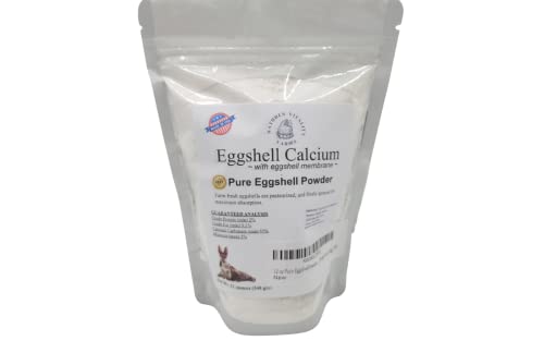 12 oz Pure U.S.A. Eggshell Powder for Dogs/Cats, Calcium Supplement with Membrane, Finely Ground Egg Shells