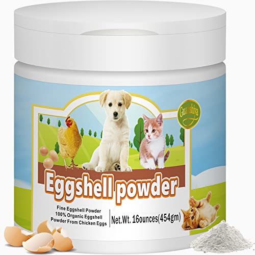 Eggshell Powder Calcium Supplement for Dogs and Cats(16 oz), Great for Osteoporosis & Labor Whelping, Safe Alternative to Bone Meal Powder, Improves Bones, Nourishes Joints, Supports Healthy Teeth