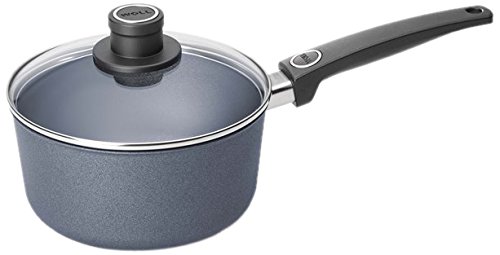 Woll Diamond Lite Diamond Induction Reinforced Non-stick, Anti-Corrosion, Cut-Resistant, Light Weight, Induction Ready, Sauce Pan with Clear Lid, 2.6QT, Made in Germany