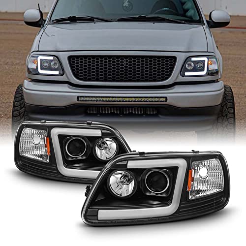 AKKON - For 1997-2003 Ford F150 97-02 Expedition Truck Tube Bar Projector Headlights Driver+Passenger Side