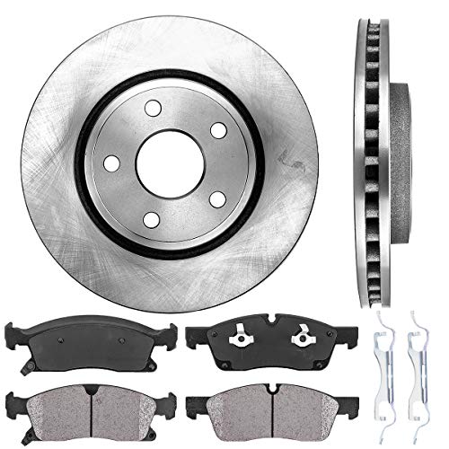 Callahan Front 330mm Brake Disc Rotors and Ceramic Brake Pads + Hardware Kit For 2011 - 2020 Dodge Durango | 2011 - 2016 Jeep Grand Cherokee