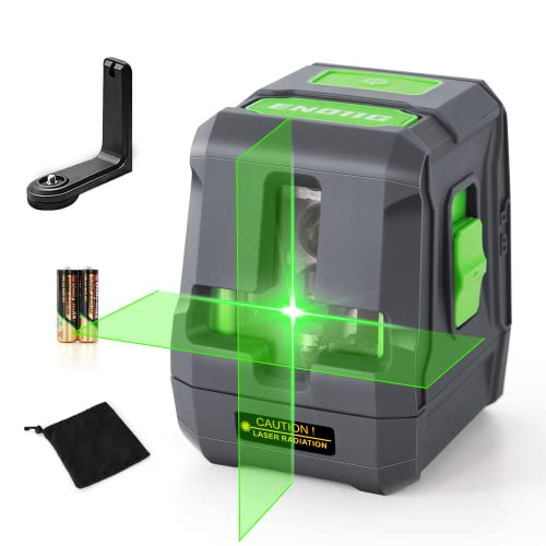 Laser Level, ENVENTOR 82ft Green Self Leveling Laser Level with Horizontal Vertical 2 Line Laser Tool 360 for Wall Picture Hanging, Waterproof Cross Line Laser Outdoor, Battery Carrying Bag Included