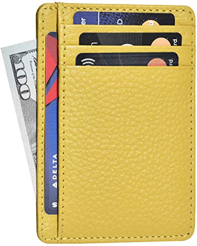Real Leather Wallets for Men Minimalist Slim Front Pocket RFID Card Wallet
