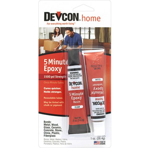 ITW Devcon 20545 5-Minute Epoxy Glue 1-Ounce Tube, 0.5 Ounces, Clear
