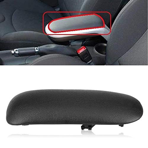 Qiilu Center Console,Artificial Leather & Plastic Black Center Console Armrest Lid Cover Pad for Mini Cooper