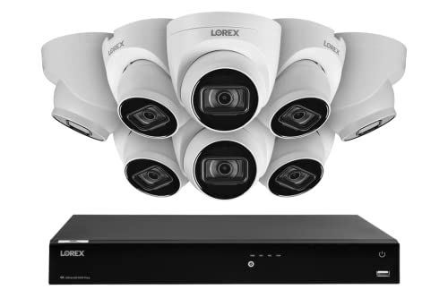 Lorex 4K Security Camera System, Fusion 16-Channel 3TB NVR System with 4K (8MP) IP Metal Dome Indoor/Outdoor Wired POE Security Cameras with Listen-in Audio