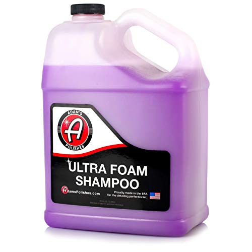 Adam's Ultra Foam Shampoo Gallon - Our Most Sudsy Car Shampoo Formula Ever - pH Neutral Formula For Safe, Spot Free Cleaning - Ultra Slick Formula That Wont Scratch or Leave Water Spots