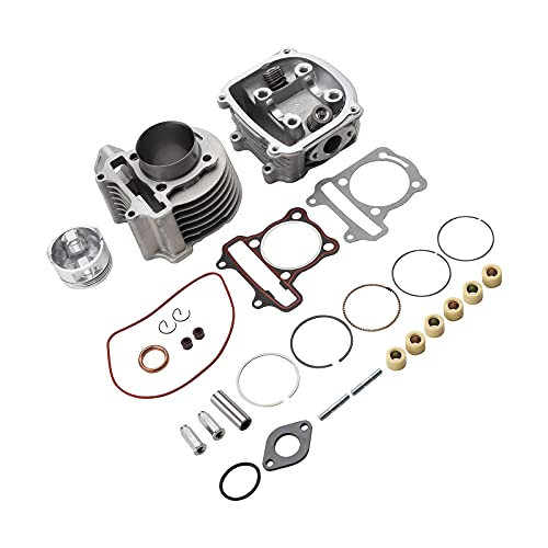 MOFANS 150cc 57.4mm Bore Cylinder Top End Rebuild Kit Fit for Moto Scooter 150cc GY6 Chinese Scooter 157QMJ Engines