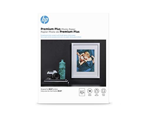 HP Premium Plus Photo Paper, Glossy, 8.5x11 in, 50 sheets (CR664A)