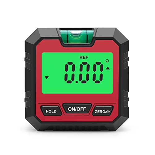 Tofelf Digital Electronic Level and Angle Gauge, Angle Finder with Bubble Level and Magnetic Base, High Contrast Display for Environment, Measuring Tool for Carpentry, Building, Automobile, Masonry