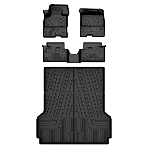 Mixsuper Custom Fit 2 Row Floor Mats & Truck Bed Liner Set for 2022-2023 Ford Maverick (Only Fits Hybrid Models) All Weather Foor Liners & Truck Bed Liner Set Black