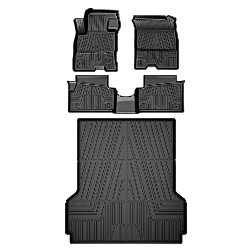 KUST Floor Mats and Trunk Mat for 2022 2023 Ford Maverick (Only Fit Hybrid Models) 2 Row Seat Floor Cargo LinersAll Weather Carpet Mats Black TPE