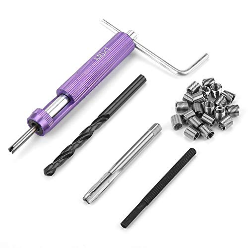Threaded Inserts Repair Kit 304 Stainless Steel Helicoil Type Wire Insert Installation Tool Set (M6x1.0x2D)