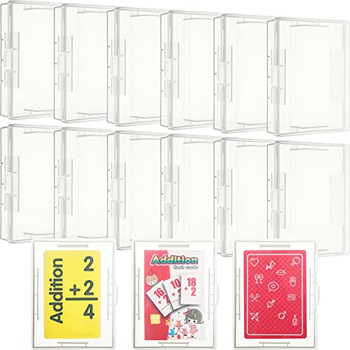 Skylety Playing Card Deck Plastic Boxes Card Holder Organizer Empty Storage Box Clear Card Case, Snaps Closed for Gaming Cards (6)