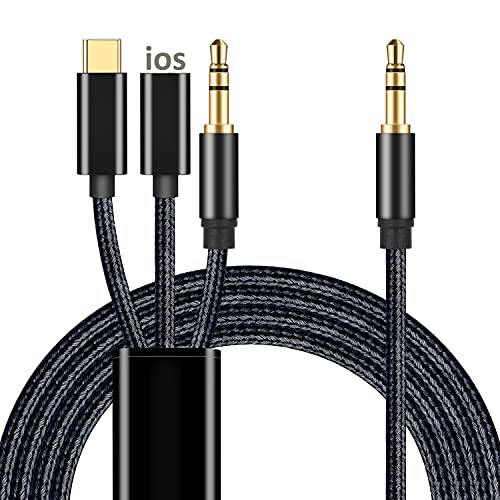 Mxcudu 3 in 1 Car Aux Cable, 3 in 1 Headset Audio Cord Car Stereo Aux Cable Compatible with Google Pixel 6Pro/5/3XL/2XL, OnePlus 9, Samsung Galaxy S22/S22 Ultra/Note 20, iPhone 14/13/12/11/XR/8 Plus