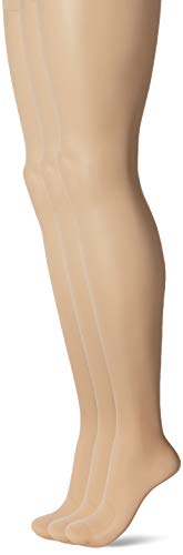 No nonsense womens Great Shapes Active Sheer Tight With Graduated Compression Hosiery, Beige Mist - 3 Pair Pack, D US