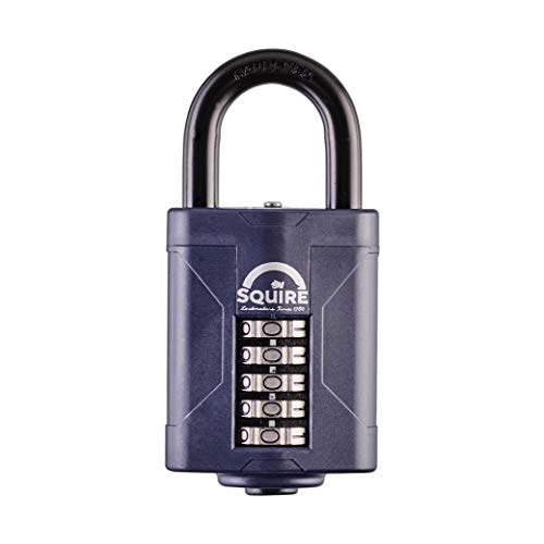 Squire Combination Padlock. Hardened Steel Shackle Recodable Padlock. Available in 4 and 5 Wheel configurations. Up to 100,000 Possible Combinations. (5 Wheel - 60mm)