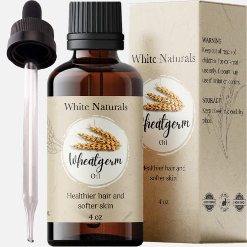 Wheat Germ Oil, Cold-pressed Unrefined, 100% Pure Wheatgerm Carrier Oil, Rich in Vitamin E, For Skin, Hair, Nails & Stretch Marks Relief