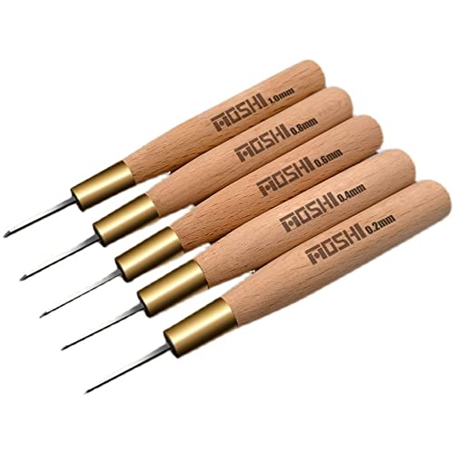 ANSAI Chisel 0.2/0.4/0.6/0.8/1.0mm 5pcs Carved Scribe line Hobby Plastic Model Tool