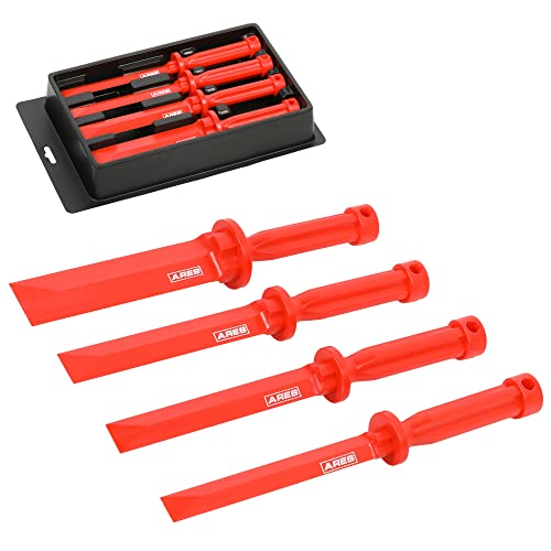 ARES 10083  4-Piece Non-Marring Scraper Chisel Set  Thermoplastic Construction Resists Flexing and Breaking  Safely Removes Debris, Adhesives, Film, Deposits and More from a Variety of Surfaces