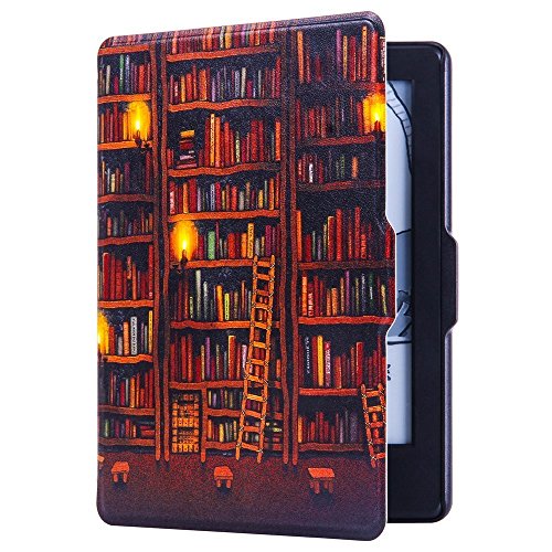 HUASIRU Case for Kindle 8th Gen 2016 [Model NO. SY69JL] (Dimensions 6.3 x 4.5 x 0.36 Inches) ONLY - Cover with Auto Wake/Sleep, Library