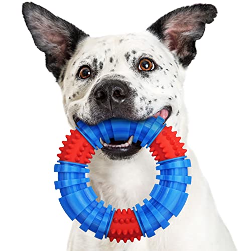 Apasiri   Dog Toys for Large Dogs, Dog Chew Toys, Big Dog Toys for Large Dogs, Rubber Dog Toy Ring for Medium Breed, Outdoor Toy Ring for Puppy Chew Teething Christmas
