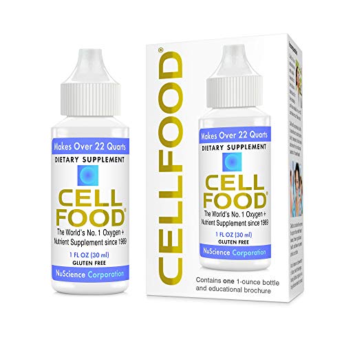 Cellfood Liquid Concentrate, 1 fl oz - Oxygen + Nutrient Supplement - Supports Immune System, Energy, Endurance, Hydration & Overall Health - Gluten Free, Cert. Kosher - Makes Over 22 Quarts