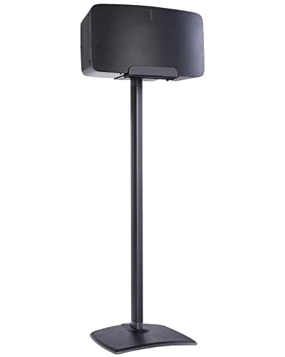 Sanus Wireless Speaker Stand for Sonos Five and Sonos Play:5 - Audio Enhancing Design for Vertical & Horizontal Audio with Built-in Cable Management & Premium Alloy Materials - OSS52 (Black)