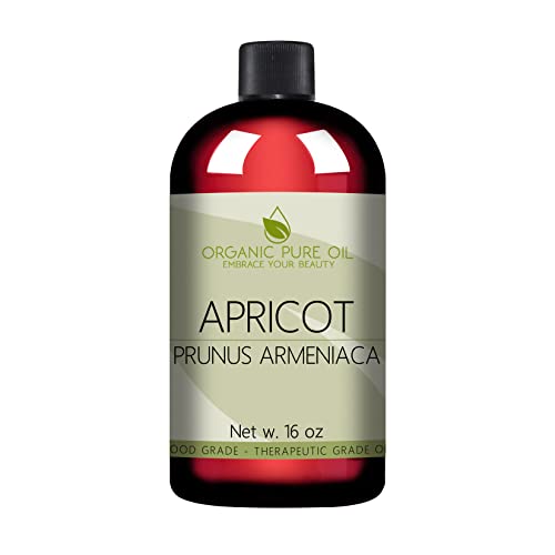 Apricot Kernel Oil - 100% Pure, Organic, Cold Pressed, Unrefined, Raw - Bitter Scent, Therapetutic Premium Grade A Kernal - Perfect for Massage, Skin, Hair & Body Care 16 OZ Quart Bulk