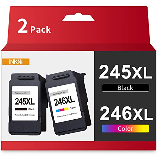 InkNI Compatible Ink Cartridge Replacement for Canon 245XL 246XL PG-245 XL Ink for Pixma TR4520 TR4522 MX492 MG2522 MX490 TS3122 TS3322 Printer (Black, Tri-Color)