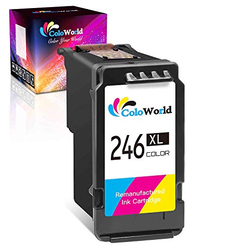 ColoWorld Remanufactured Ink Cartridge Replacement for Canon CL-246XL CL-244 246 XL (1 Color) Used for Pixma TS3122 MX490 MX492 TR4522 TR4520 MG2522 MG2922 MG2520 TS3322 IP2820 MG2500 Printer