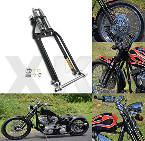 SMT- Black Springer Front End +2" Length Compatible With Harley Davidson Sportster Bobber Chopper [B07M8DNFVV]