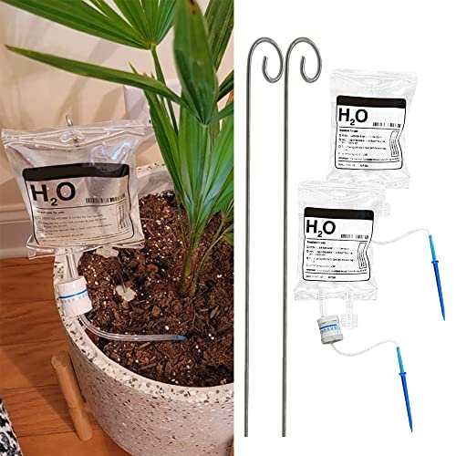 2 PCS Plant Self Automatic Flower Watering Devices Irrigation Drippers, Self Automatic Plant Watering System with 350 ml Water Bag, for Indoor Outdoor Automatic Flower Watering Device