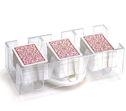 Brybelly Rotating Card Deck Tray | Standard Sized Playing Cards | Rotates in Any Direction | Clear | 9 Deck Tray