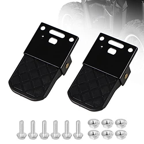 YIUIY Universal ATV Foot Rests Rear Passenger Foot Pegs Pedals Pads Compatible with Suzuki Kawasaki Polaris Fourtrax Kodiak Sportsman Scrambler for Four Wheeler Foldable Footrests