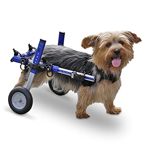 Walkin' Wheels Small Dog Wheelchair, Lightweight Dog Wheelchair for Back Legs, 11-14 lbs, for 7-8 inches Leg Height - Blue