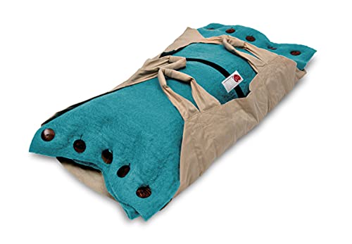 Sweet Goodbye Cocoon- Eco-Friendly Pet Burial & Cremation Ceremony Kit (Premium Wool) - Casket for Dogs and Cats  Size for Every Breed (Choose Size & Color) (Small, Teal Green)