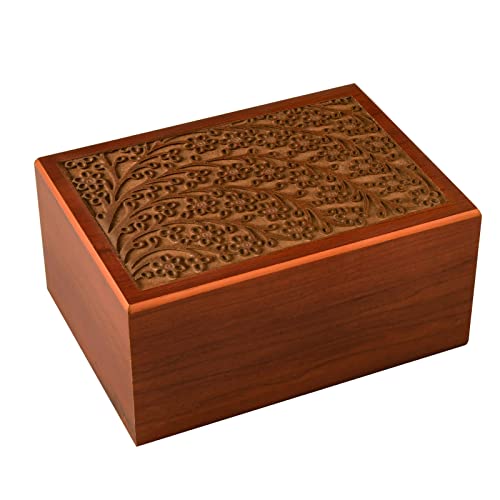 PCS Wooden Pet Urn Tree of Life Dog Urn for Ashes Carved Wood Urn Pet Cremation Box Urns for Dogs Ashes-Small