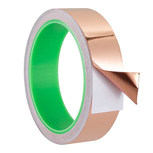 3.15 Mil Thick Copper Tape 1 inch x 12 Yards Copper Foil Tape with Conductive Adhesive for Guitar EMI Shielding, Garden Raised Bed Protection, Electrical Repair, Soldering, Grounding, Circuits