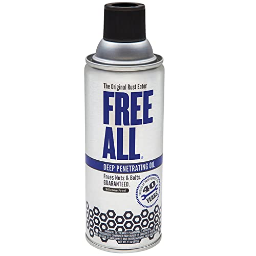 Free All Deep Penetrating Oil Rust Remover, Loosen Rusty Nuts & Bolts, Screws, Clamps, Pipes, 11 oz. Aerosol