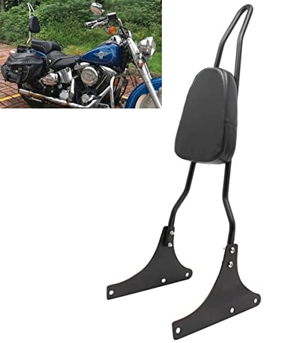 Motaux Passenger Sissy Bar Backrest for Harley Davidson Heritage Softail FXSTC FLSTC Springer FLSTS Fat Boy EFI FLSTF, Black