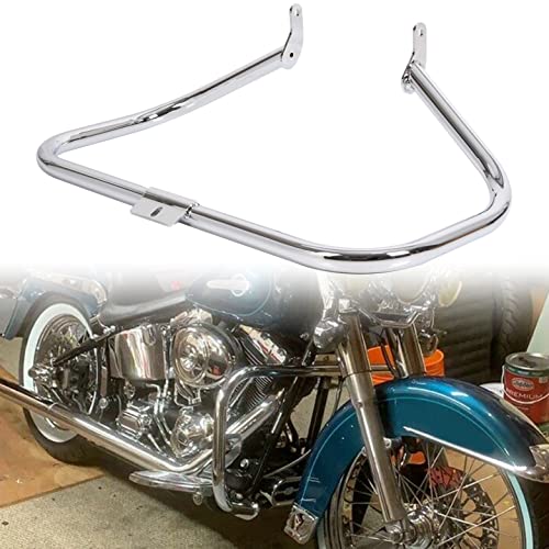 ECOTRIC Chrome Engine Guard Highway Crash Bar Compatible with 2000-2017 Harley Heritage Softail Fat Boy Springer FLST Replacement for HD49004-00