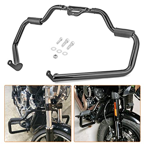 Mofun Softail Engine Guard Frame Highway Crash Bar Compatible with 2018-2023 Harley Softail Heritage Breakout Fat Boy Street Bob Deluxe FXBR FXFB FLHC FXLR FLFB Gloss Black