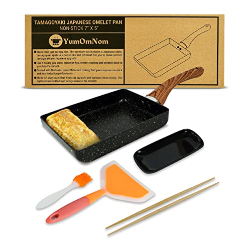 Tamagoyaki Pan, Japanese Cookware, Egg Pan, Japanese Omelette Pan, Rectangle Frying Pan, Japanese Kitchen Accessories, Square Pan, Omelette Maker Nonstick, Omelet Pan, Cooking Tools, 7" x 5" Black