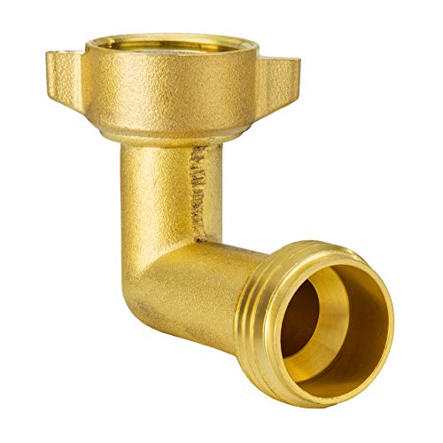 RecPro RV 90 Degree Brass Fitting | RV Plumbing | City Water Inlet Elbow Fitting | Prevents Hose Crimping and Strain