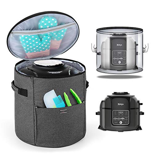 Luxja Cover Compatible with Ninja Foodi Pressure Cooker (Totally Enclosed with Side Handles), Pressure Cooker Cover Compatible with Ninja Foodi (Fits for 6.5 Quart and 8 Quart), Gray