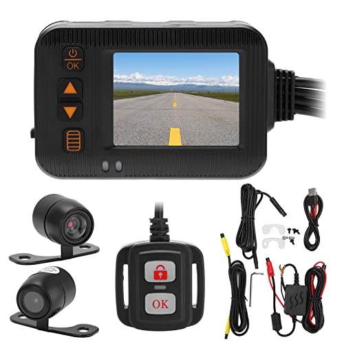 2in Motorcycle Driving Recorder 1080P+720P HD Lens Waterproof DVR Dash Cam Loop Recording