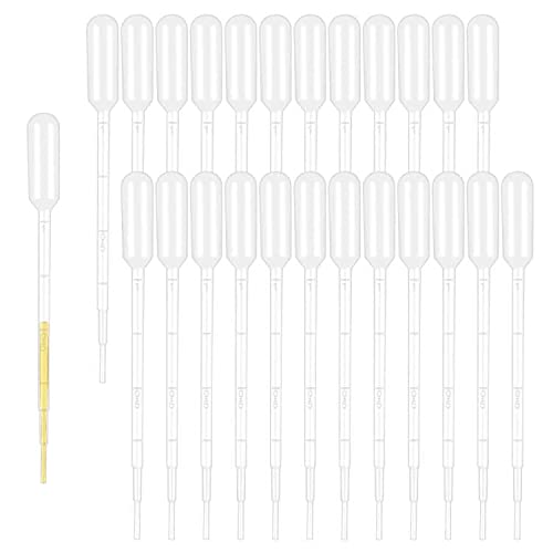 moveland 120PCS 1ML Premium Disposable Plastic Transfer Pipettes, Clear Graduated Eye Dropper for Essential Oils, Home Use, Science Class, Lab Experiments, DIY Art