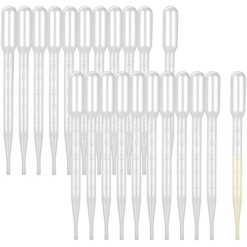 DIYASY 25 Pcs 3ML Plastic Transfer Pipettes,Disposable Graduated Pipettes Eye Dropper for Lab Science Multi- Purpose and Makeup Tool.