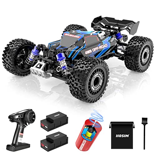 Hosim 1:16 60+KMH 4WD Brushless RC Car, Fast Remote Control Truck for Adults, Radio Off-Road Cars Waterproof Hobby Grade Toy Crawler Electric Vehicle Gift for Boys Children 2 Batteries 40+ Min Play
